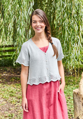 STRICKJACKE MIT KURZEN ÄRMELN Landlust Sommerseide von Lana Grossa