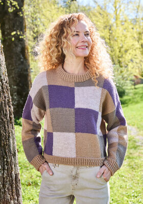 PULLOVER MIT QUADRATMUSTER Landlust-Naturwolle von Lana Grossa