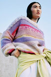 Lana Grossa PULLOVER Lovely Cotton, Furry, Brushy Print/Uni & Hazy