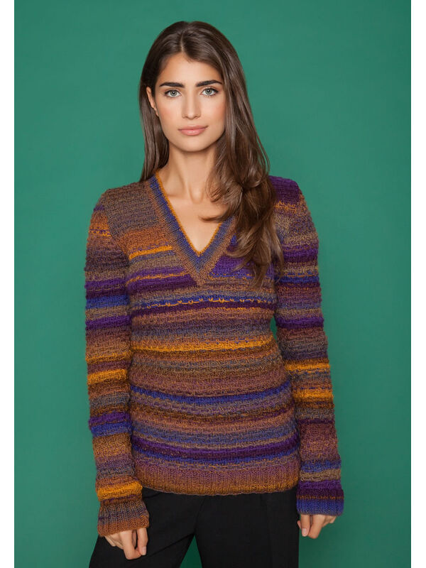 Lana Grossa V-AUSSCHNITTPULLOVER Cinque Multi