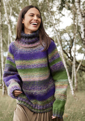 ROLLKRAGEN-PULLOVER Gomitolo Fusione von Lana Grossa