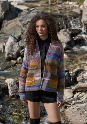 JACKE IM HEBE-PERL-MUSTER Gomitolo Intenso von Lana Grossa