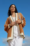 Lana Grossa CARDIGAN MIT QUADRATISCHEN MOTIVEN IM STÄBCHENLOCHMUSTER Soft Cotton