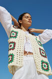 Lana Grossa WESTE MIT QUADRATISCHEN MOTIVEN UND LOCHMUSTER Soft Cotton