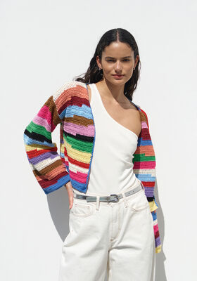 CARDIGAN IN STÄBCHEN Cotone & Elastico von Lana Grossa