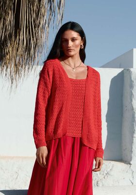 CARDIGAN IM DOPPELSTÄBCHEN-STÄBCHENLOCHMUSTER Summer Cashmere von Lana Grossa