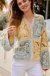 Lana Grossa JACKE IN GROSSEN QUADRATISCHEN MOTIVEN Cotonella