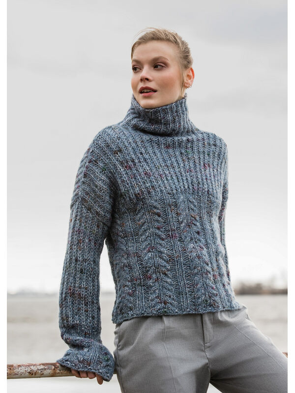Lana Grossa PULLOVER MIT ZOPF-RIPPENMUSTER Lala Berlin Lovely Cotton Inserto