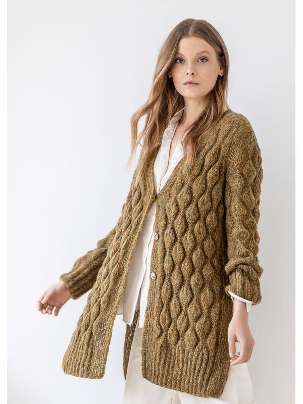 Lana Grossa LONGJACKE IM BLATTMUSTER Nuvoletta