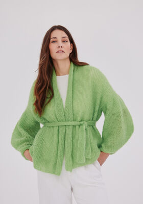 SCHALKRAGEN-CARDIGAN TOPDOWN Silkhair von Lana Grossa