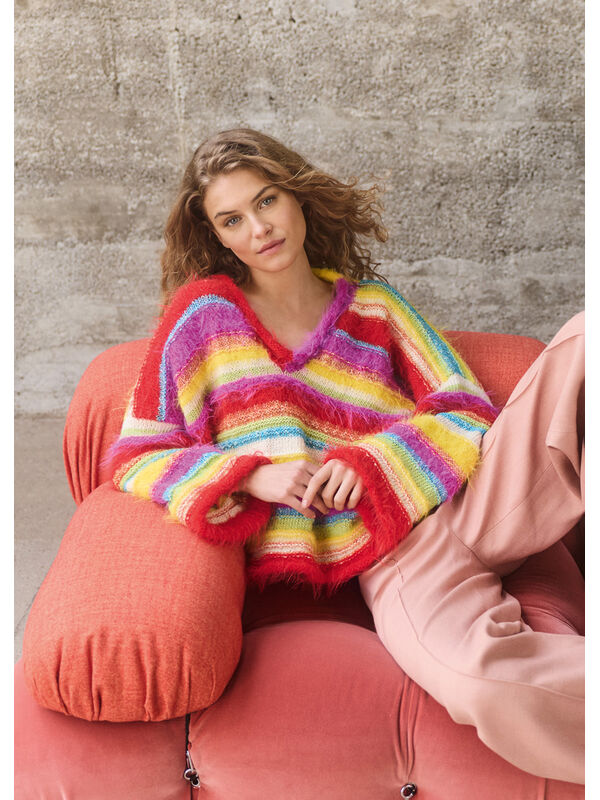 Lana Grossa V-PULLOVER MIT STREIFEN Basta, Bottoni & Summer Softness