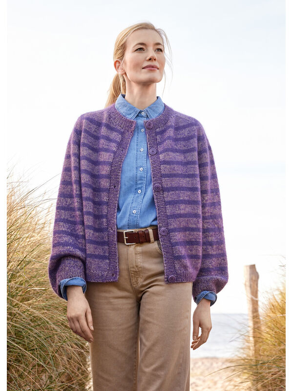 Lana Grossa TOP DOWN STREIFENJACKE Merino Superiore & Silkhair