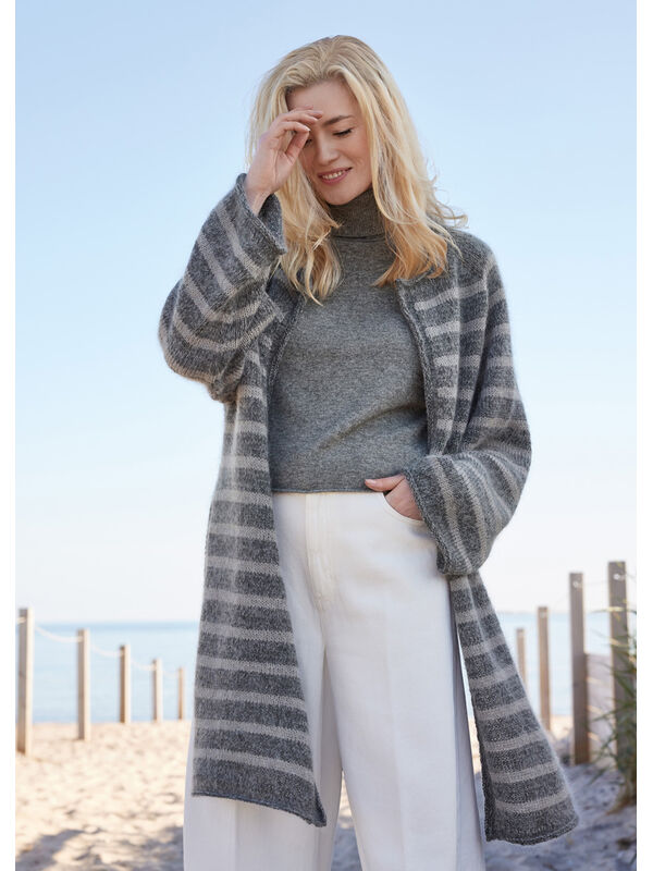 Lana Grossa TOP DOWN STREIFENJACKE Merino Superiore & Silkhair