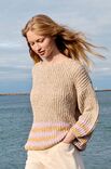 Lana Grossa PULLOVER IM HALBPATENTMUSTER MIT STREIFEN Bottoni