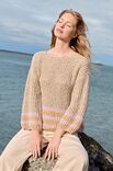 Lana Grossa PULLOVER IM HALBPATENTMUSTER MIT STREIFEN Bottoni