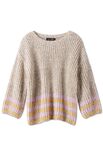 Lana Grossa PULLOVER IM HALBPATENTMUSTER MIT STREIFEN Bottoni