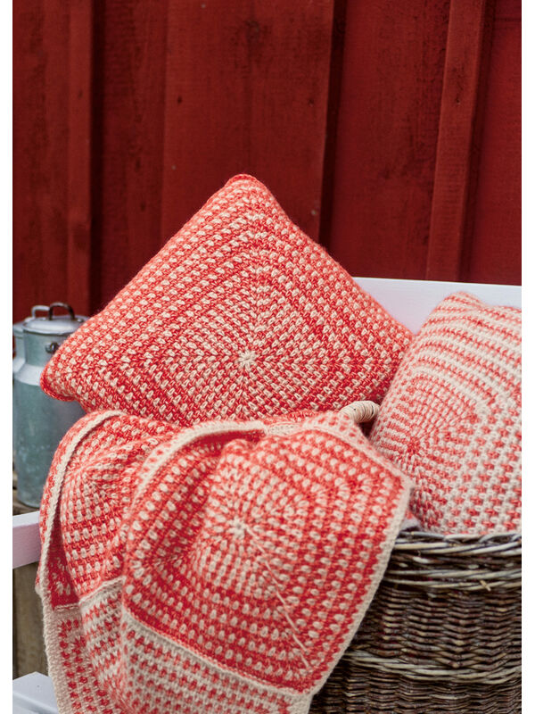 Lana Grossa KISSENHÜLLE IM FESTE-MASCHEN-MUSTER Natural Alpaca Pelo