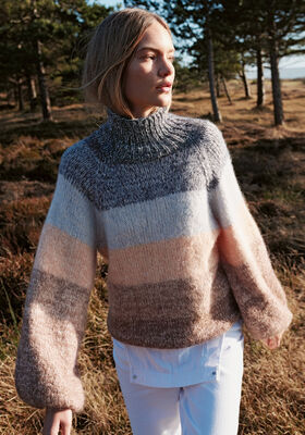 RAGLANPULLOVER IN BLOCKSTREIFEN Ecopuno & Setasuri von Lana Grossa