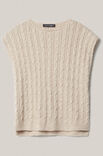 Lana Grossa PULLUNDER IM ZOPF-RIPPEN-MUSTER Natural Alpaca Classico