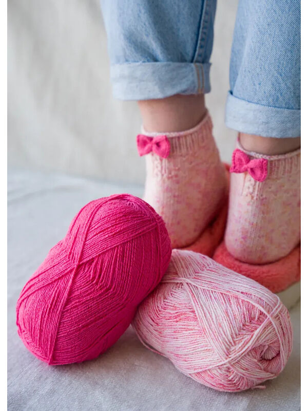 Lana Grossa SNEAKER-SOCKEN MIT SCHLEIFE Meilenweit 100g Cotone Vegano Risotto