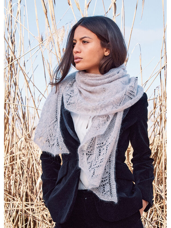 Lana Grossa HALBRUNDES TUCH Silkhair Haze Mélange