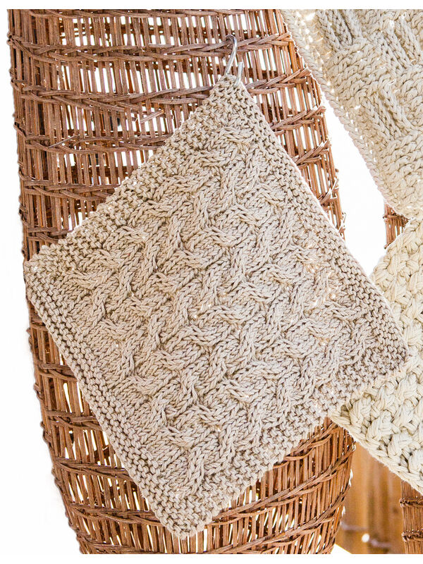 Lana Grossa TOPFLAPPEN IM ZOPFMUSTER Cotone
