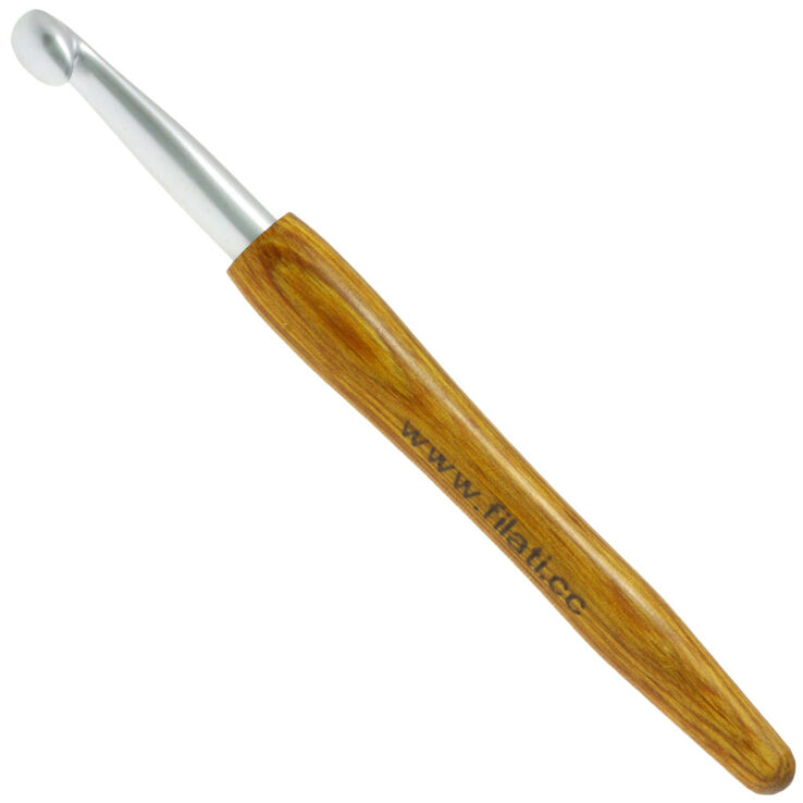 Wollhäkelnadel Alu mit Holzgriff Design-Holz Signal St. 9,0 - von Lana Grossa