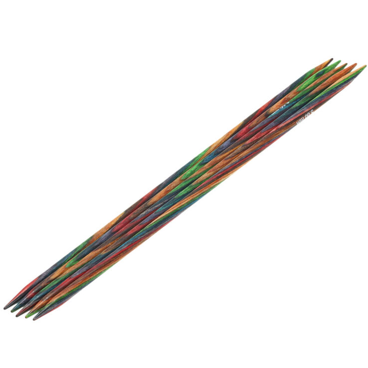 Strumpfstricknadel Design-Holz Multicolor St. 5,0/20cm - von Lana Grossa