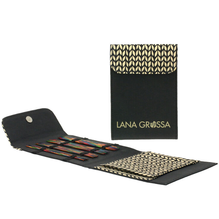  Strumpfstricknadel-Set Design-Holz Multicolor 15cm (Schwarz)  - von Lana Grossa