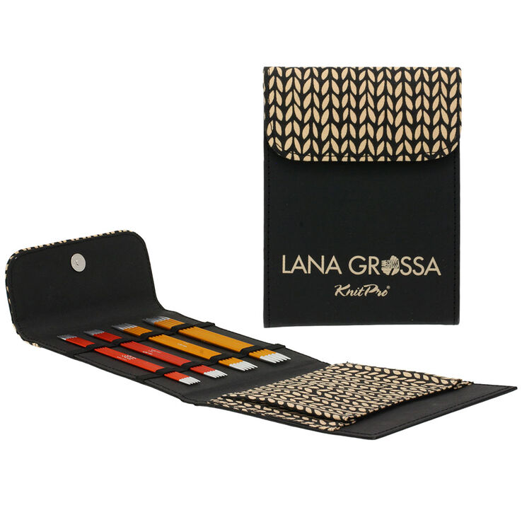  Strumpfstricknadel-Set Aluminium Rainbow 15cm (Schwarz) - von Lana Grossa