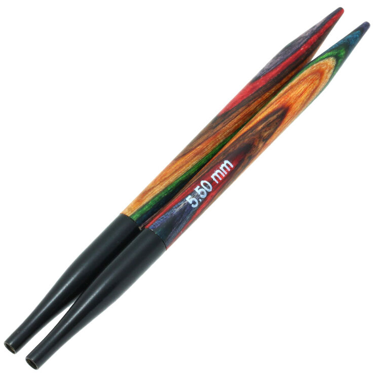 Nadelspitzen Vario Design-Holz Multicolor St. 5,5 kurz - von Lana Grossa