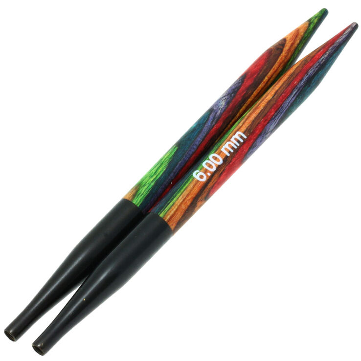 Nadelspitzen Vario Design-Holz Multicolor St. 6,0 kurz - von Lana Grossa