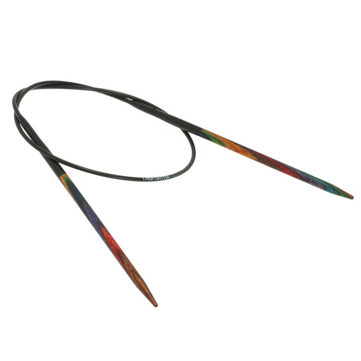 Rundstricknadel Design-Holz Multicolor St. 3,75/40cm - von Lana Grossa