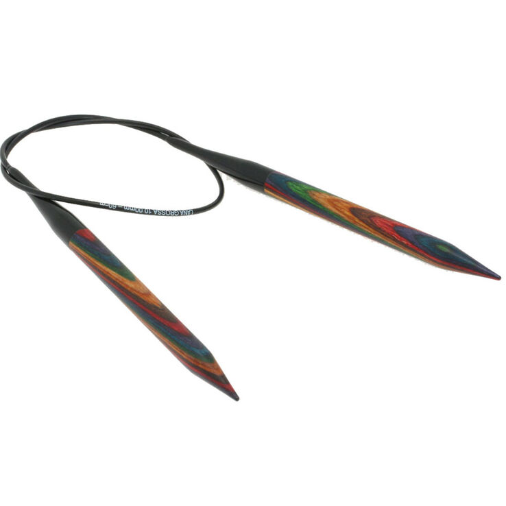 Rundstricknadel Design-Holz Multicolor St. 10,0/60cm - von Lana Grossa