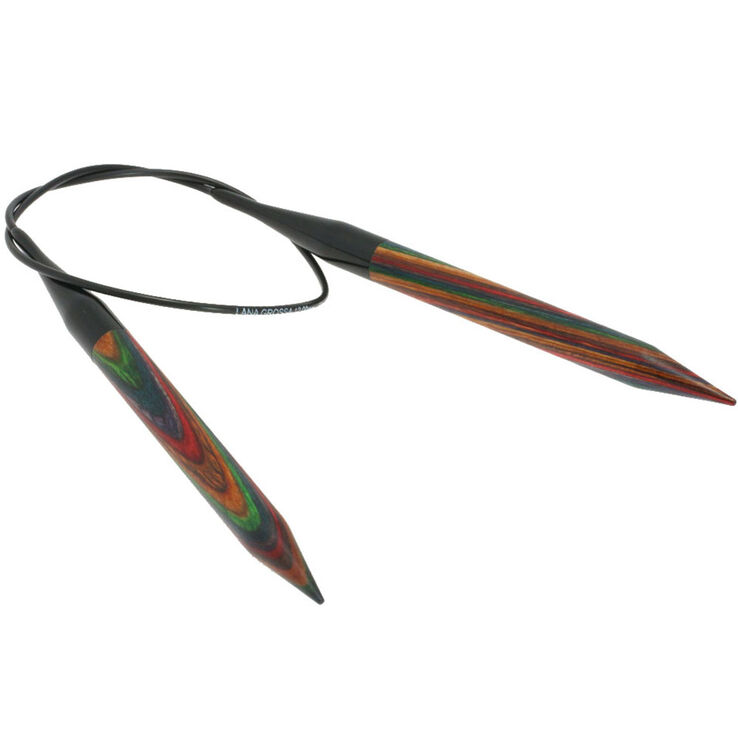 Rundstricknadel Design-Holz Multicolor St. 12,0/60cm - von Lana Grossa