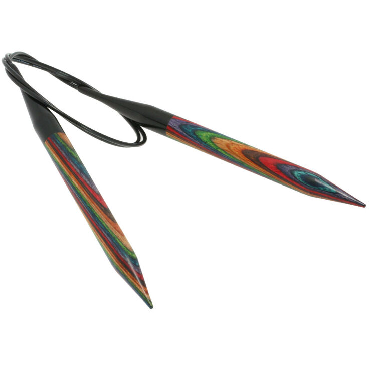 Rundstricknadel Design-Holz Multicolor St. 12,0/80cm - von Lana Grossa