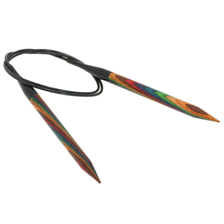 Rundstricknadel Design-Holz Multicolor St. 9,0/80cm - von Lana Grossa