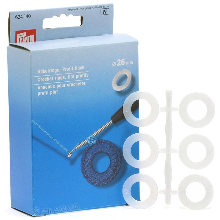 Häkelringe 624140/26mm - 6 Stück | 01-Weiß
