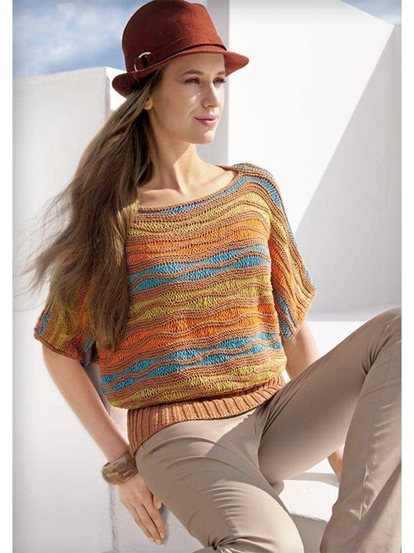 PULLI MIT STREIFEN UND WELLEN Linarte von Lana Grossa