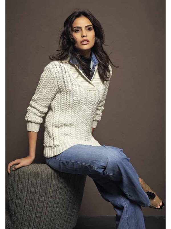 ZOPFPULLI MIT SCHALKRAGEN Cool Wool melange von Lana Grossa
