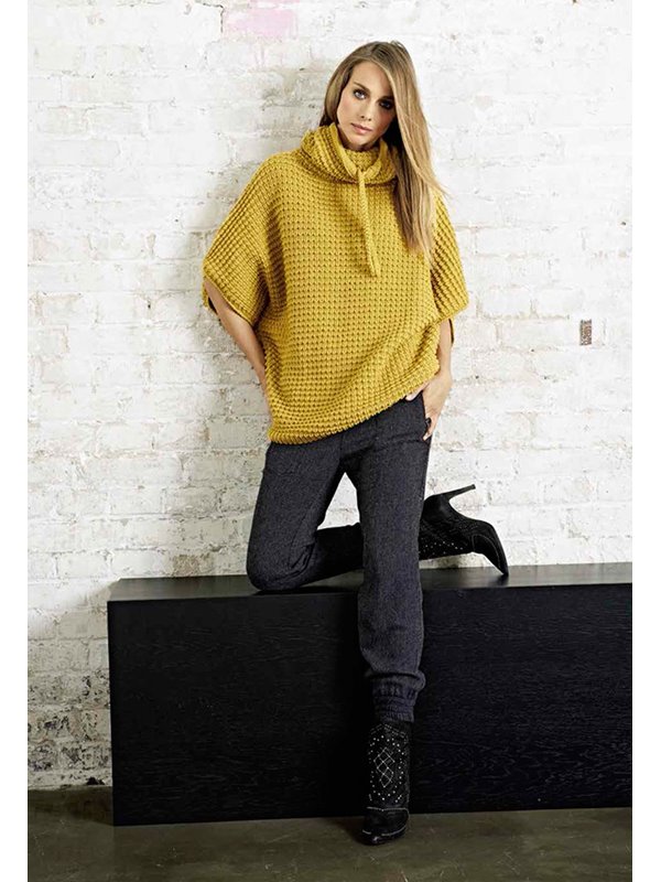 PONCHO MIT KORDELDURCHZUG BINGO Melange (GOTS) von Lana Grossa