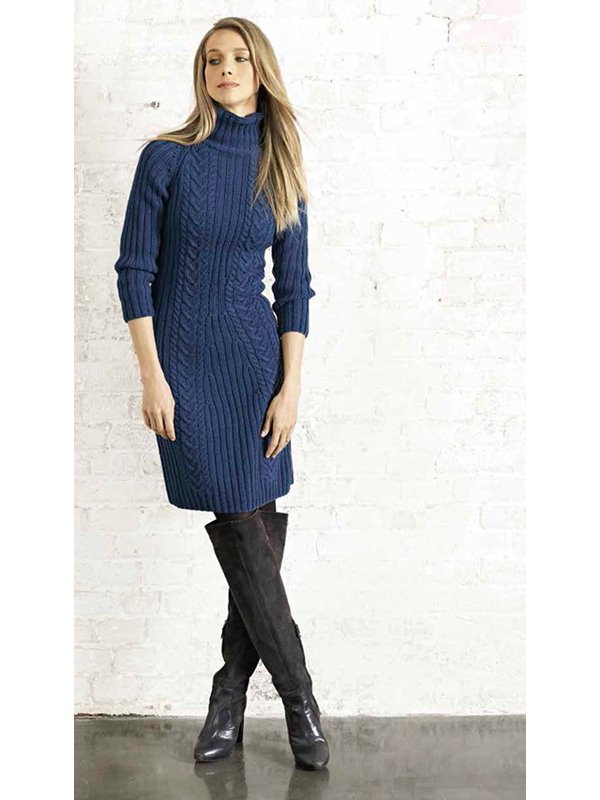 RAGLANKLEID MIT ZOPF COOL WOOL Big Melange (GOTS) von Lana Grossa