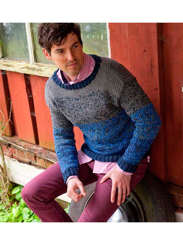 HERRENPULLI COOL WOOL Big Melange (GOTS) von Lana Grossa