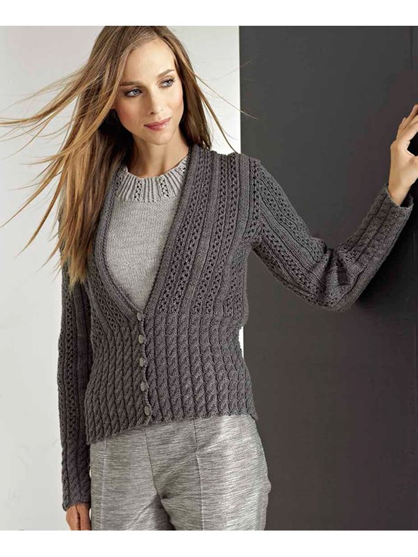 PULLI MIT LOCH-RIPPENMUSTER COOL WOOL Melange (GOTS) von Lana Grossa
