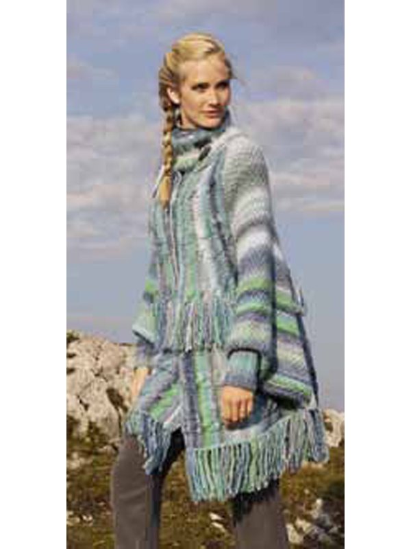 PONCHO MIT ZOPFMUSTER Medio von Lana Grossa
