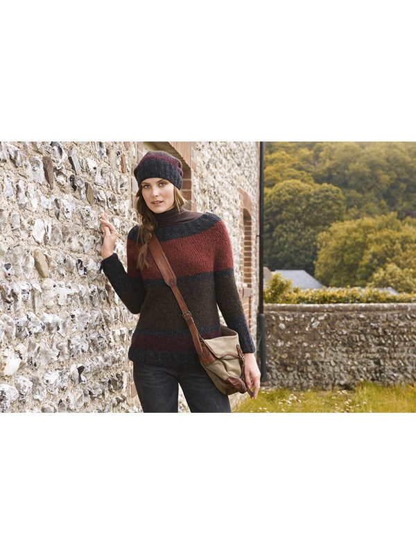 Lana Grossa MÜTZE MIT STREIFEN Garzato Fleece