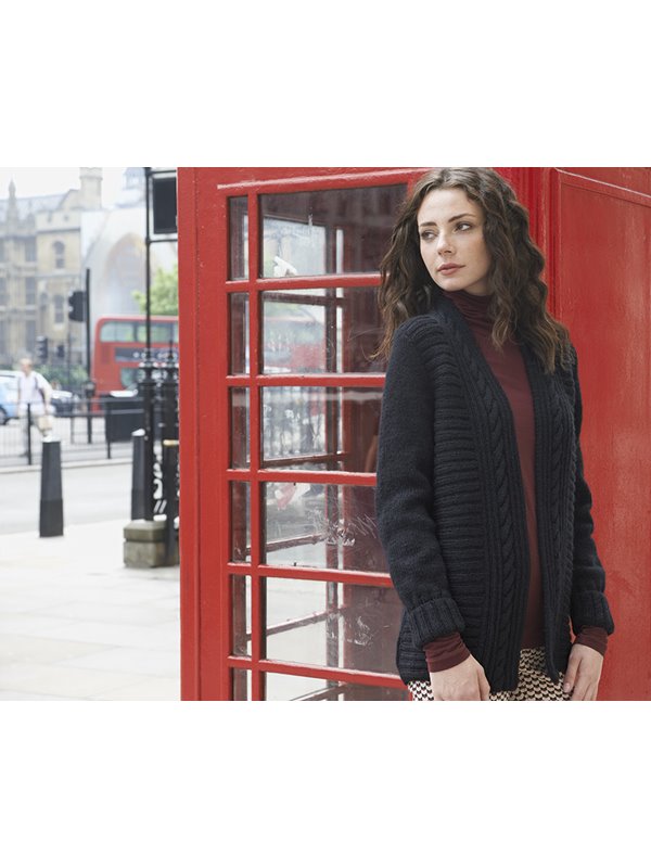 Lana Grossa JACKE MIT RIPPENBLENDE Alta Moda Alpaca