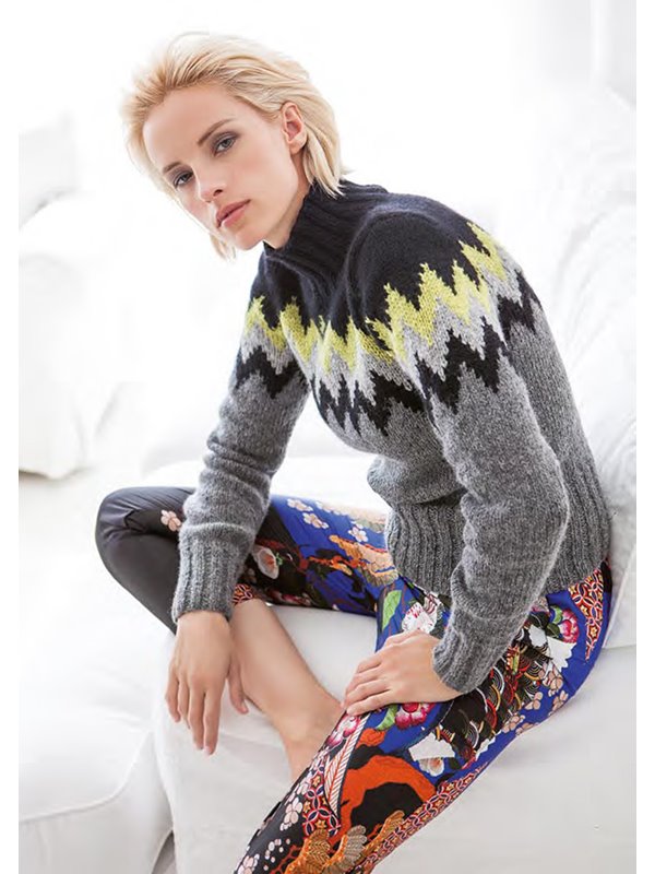 PULLI MIT JACQUARDPASSE Alta Moda Alpaca von Lana Grossa