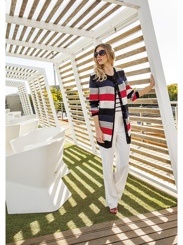 Lana Grossa GESTREIFTER CARDIGAN Nobile