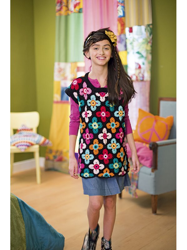 Lana Grossa SHIRT AUS BLUMENQUADRATEN Cotone